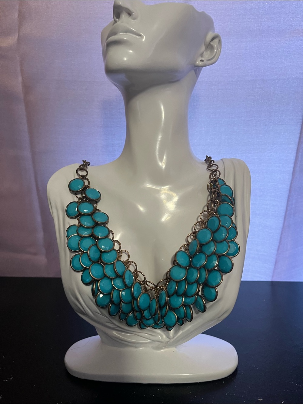Simple Addiction Turquoise Statement Bib Necklace